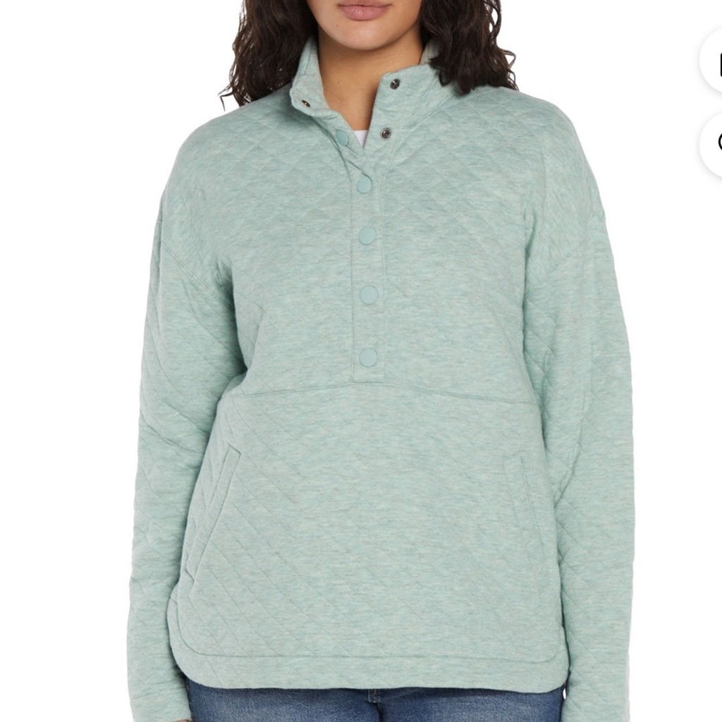 Eddie Bauer Quilted Pullover Woman's large in Soft Green NEW