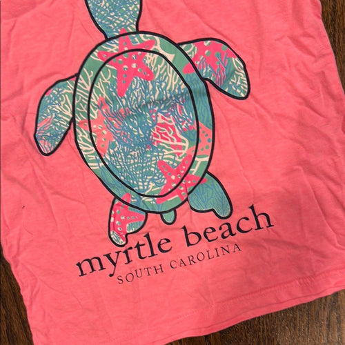 Aqua Kids Pink Myrtle Beach Turtle Tee kids XS