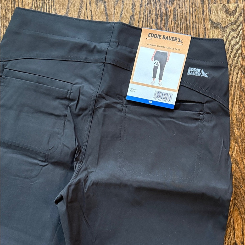 Eddie Bauer ladies black 10 capri hiking slacks NEW