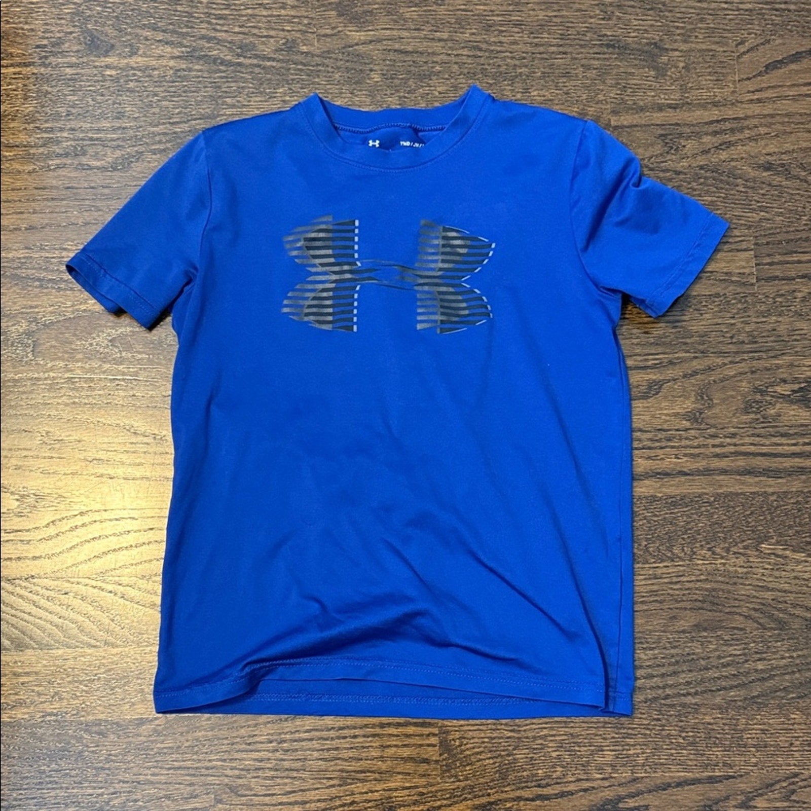 Under Armour Youth Boys Medium Blue Short Sleeve Athletic Logo Tee Shirt