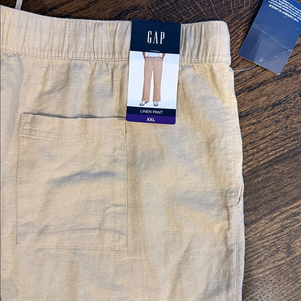 GAP woman’s Beige Linen Pants xxl khaki NEW