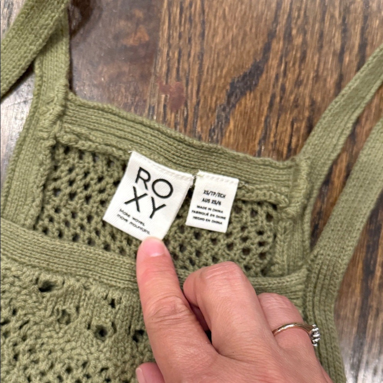 Roxy Olive Green Knit Halter Top Roxy xs Oversized used