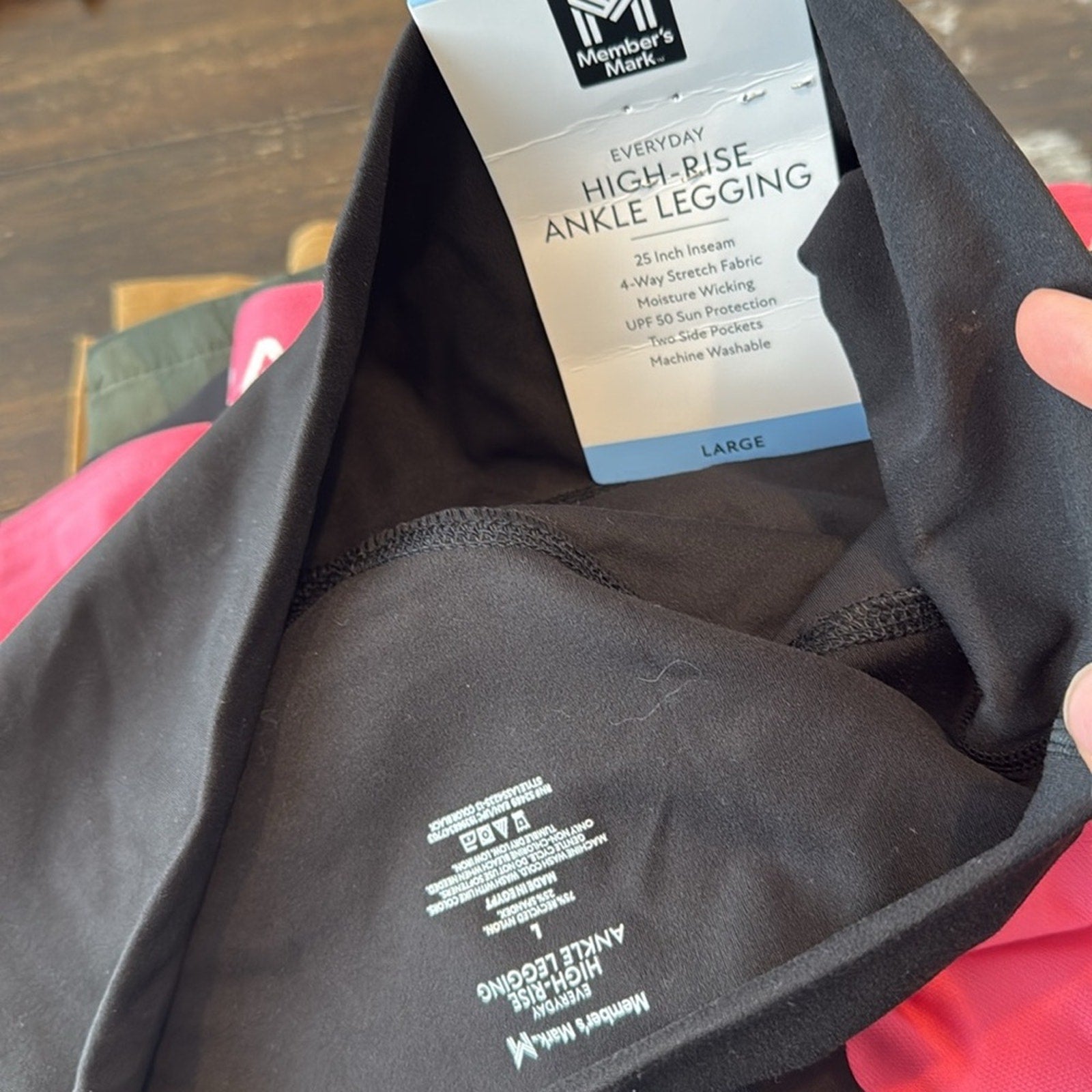 New large members mark size black leggings with a pocket everyday