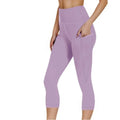 Woman’s workout cropped small/medium Lavender Leggings with pockets for phone