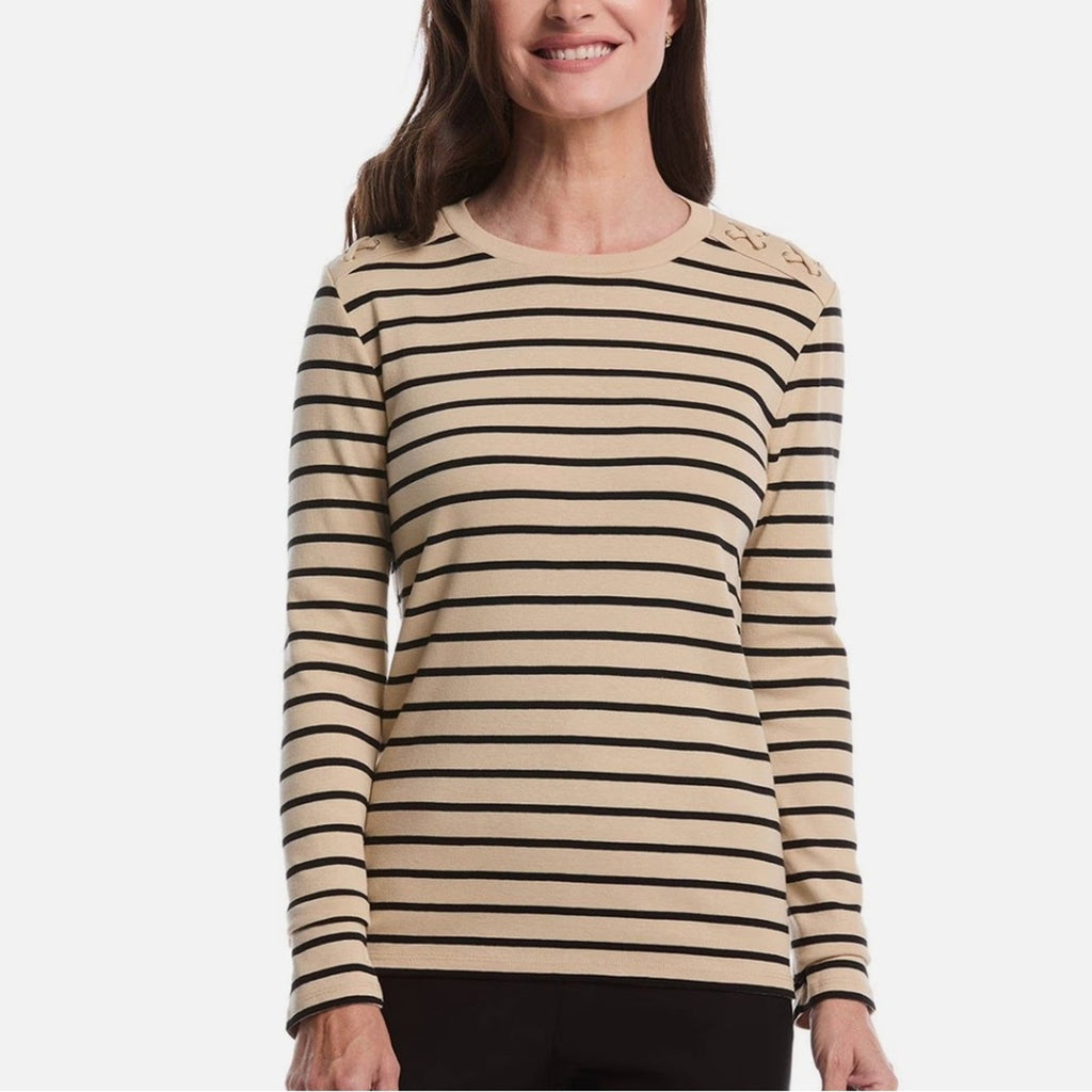 Rafaela blouse Striped Long Sleeve Top woman's 2X