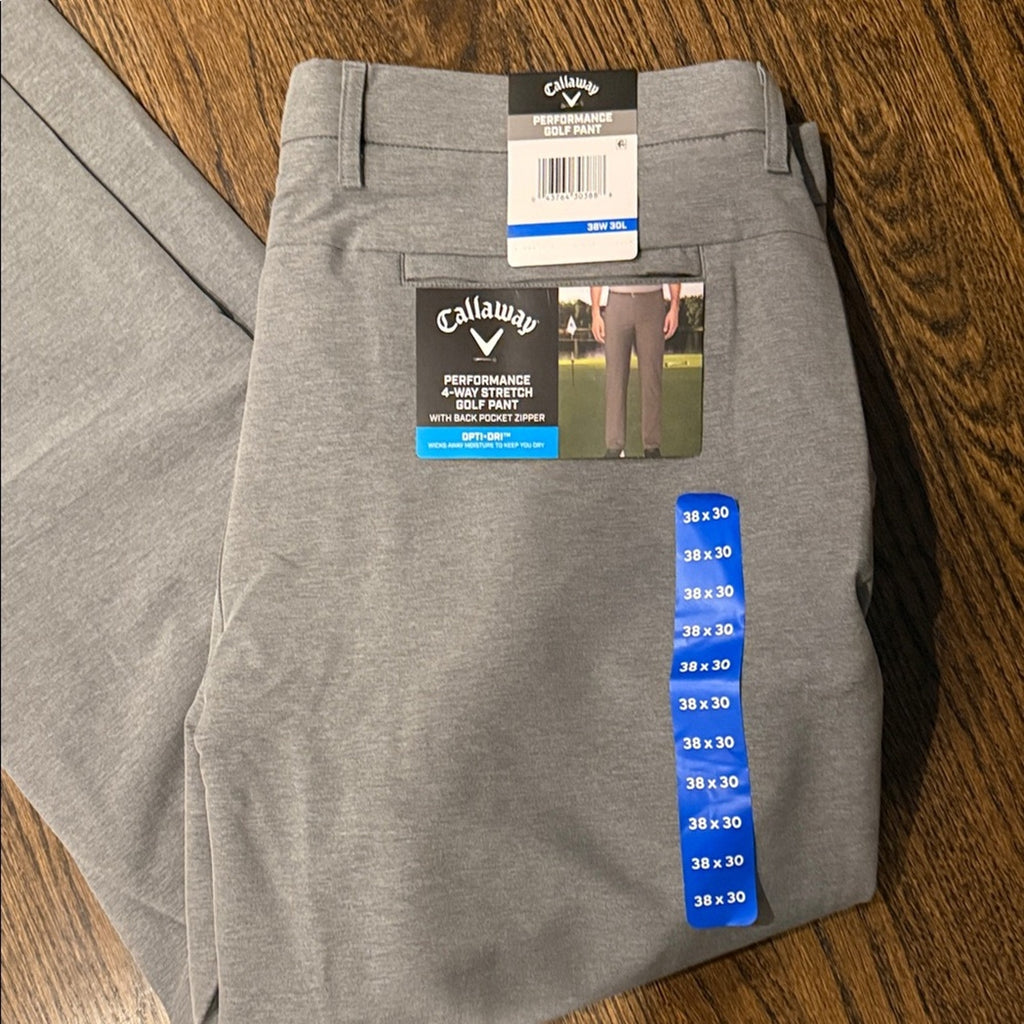 Callaway Men’s Classic Gray Dress Pants | 38x30 | New With Tags