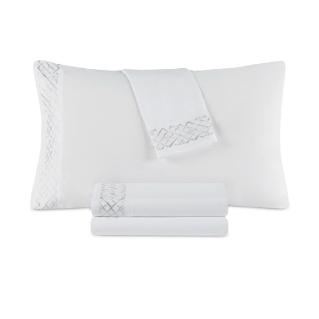 Sheets Décor Studio White Sheet Set diamond grey full