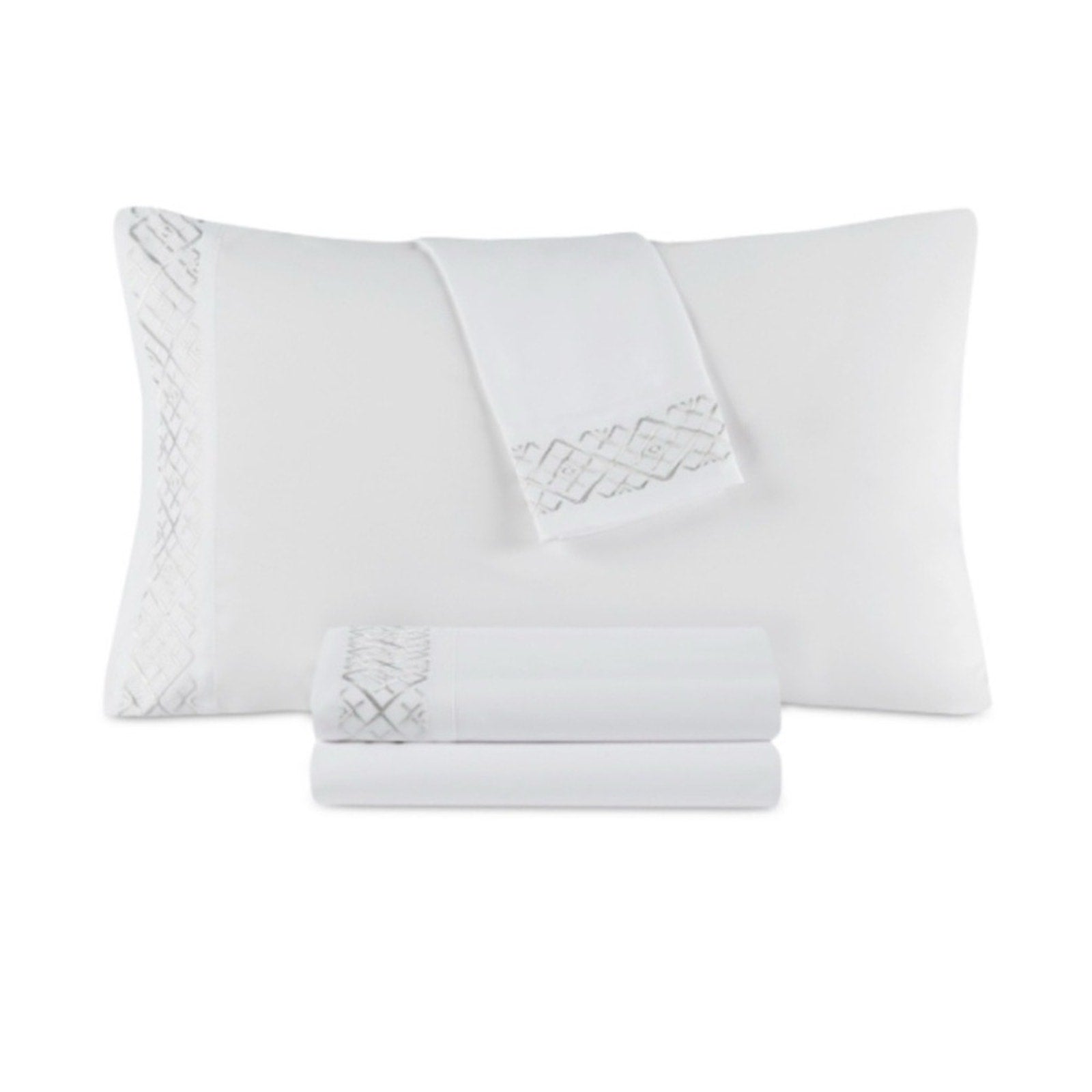 Sheets Décor Studio White Sheet Set diamond grey full