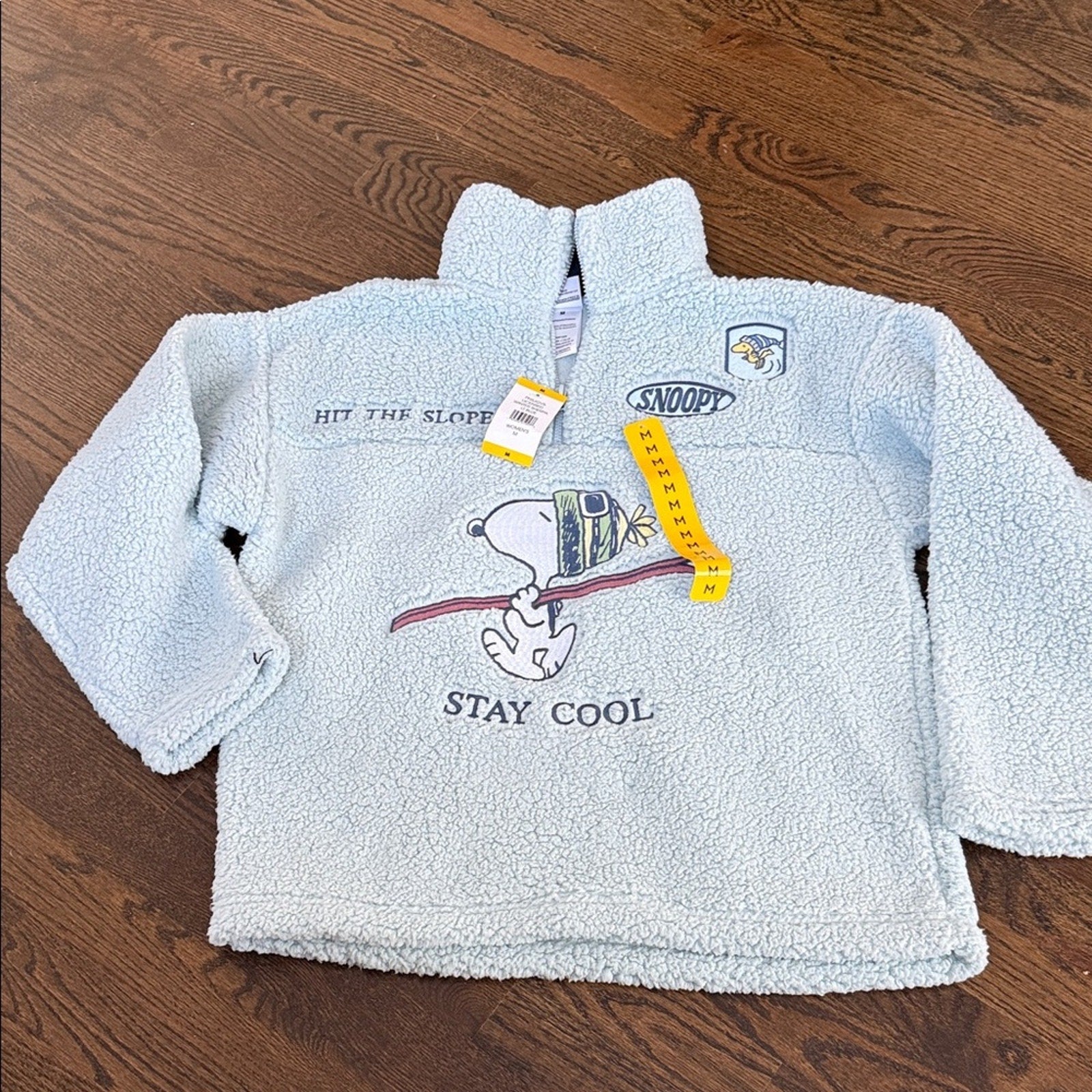 New woman’s medium popover Sherpa ' Light Blue Fleece Pullover