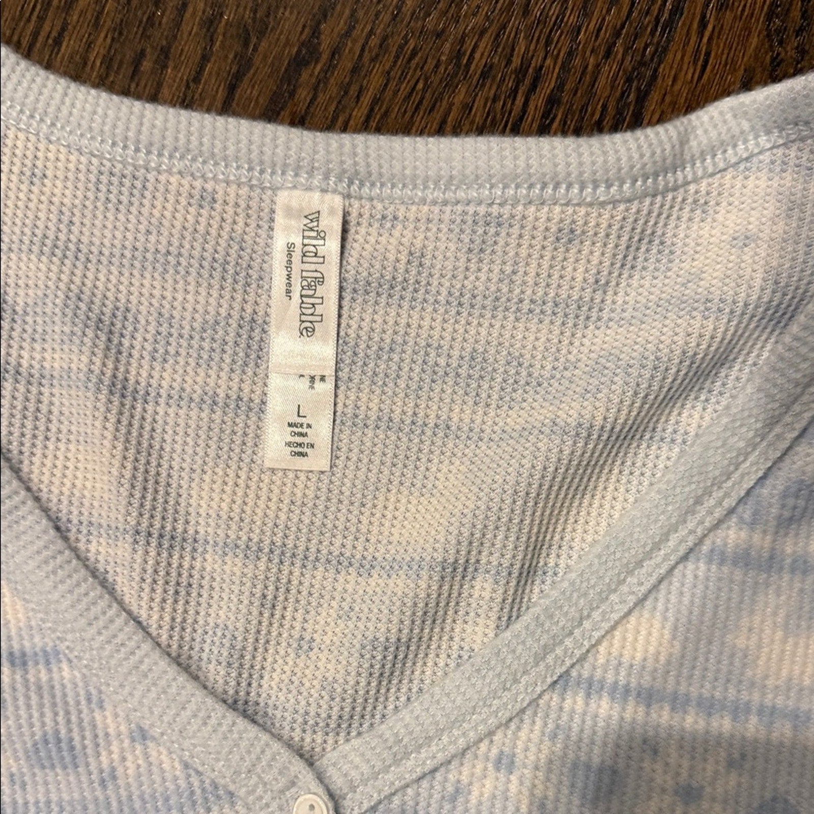 Wild fable Cozy pajama set L top XL bottom Blue Patterned bunny NEW