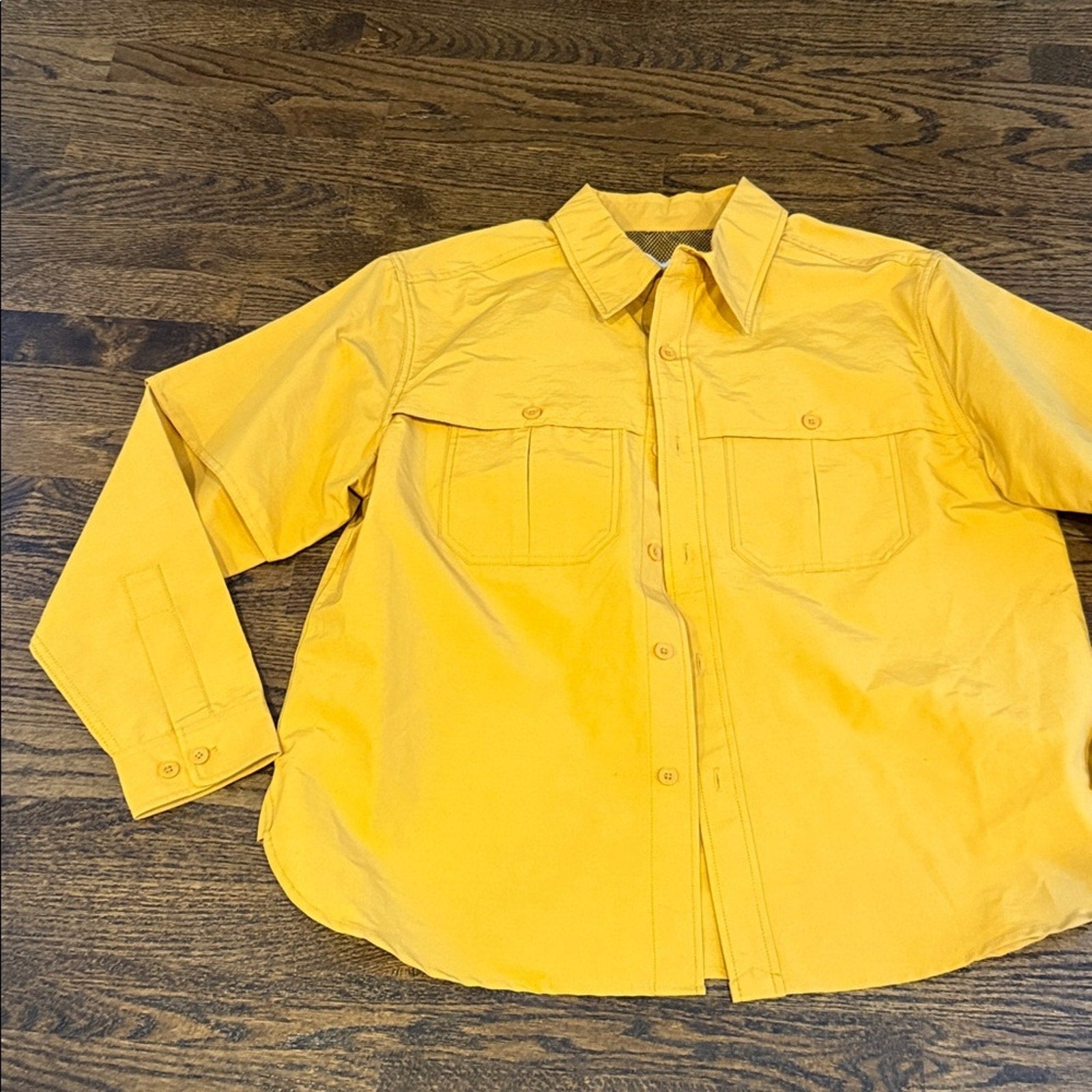 Woolrich Yellow Button-Up Shirt men's  fishing size small NEW
