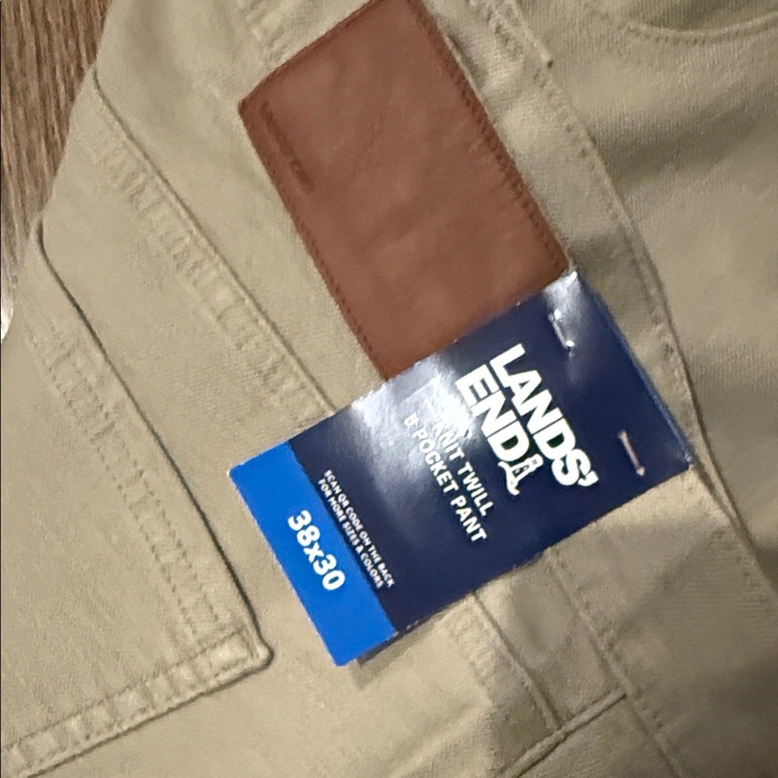 Lands' End Men's Tan Chinos 38X30 pants NEW