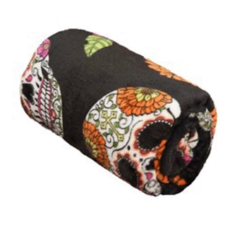 Colorful Skull Patterned Blanket 💀 cozy blanket NEW