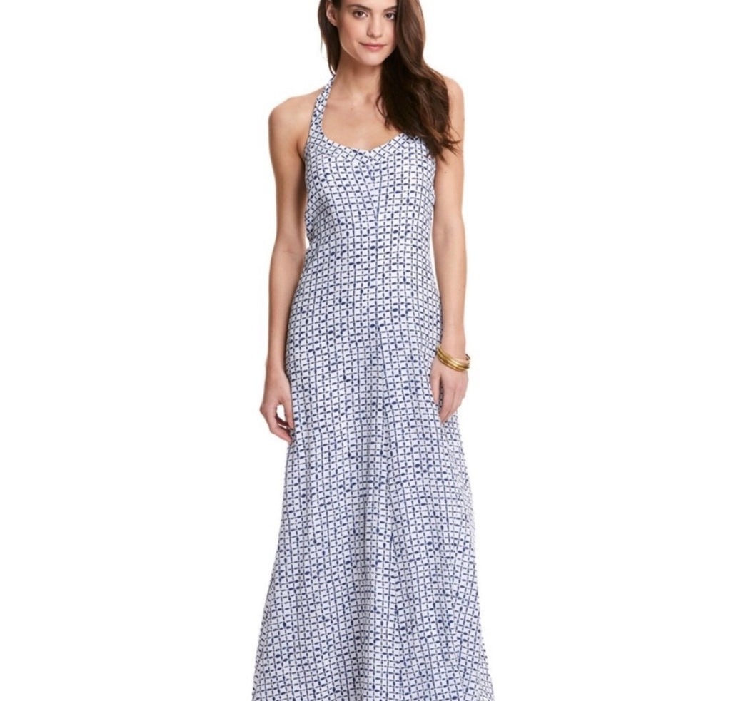 Vineyard Vines Woman’s size 6 maxi dress vintage  blue & white USED