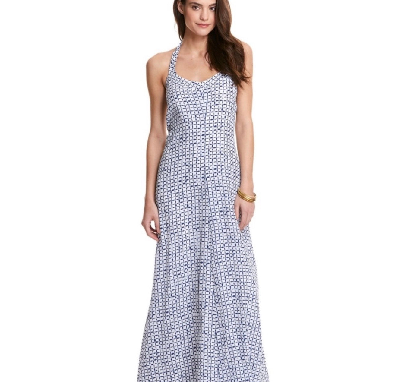 Vineyard Vines Woman’s size 6 maxi dress vintage  blue & white USED