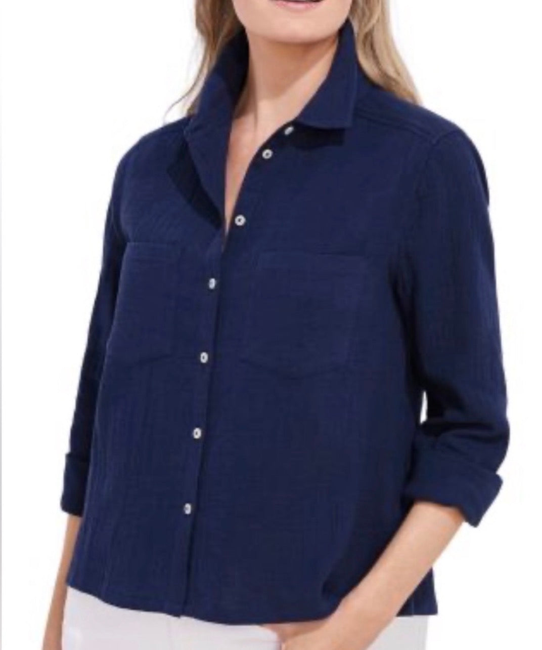 Woman’s vineyard vines Deep Blue Shirt button down Medium used