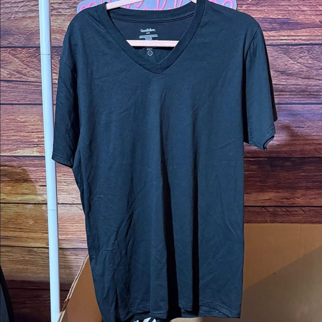 Goodfellow Men's Black V-Neck Tee Large NWOT