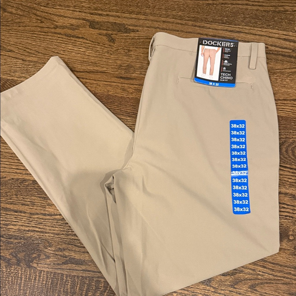 Dockers Men's Khaki Pants 38x32 khaki tech chinos