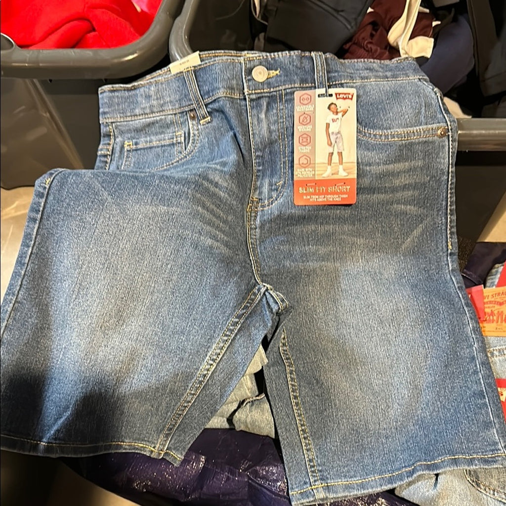 Levi's Blue Slim Fit Shorts 18 husky kids boys NEW