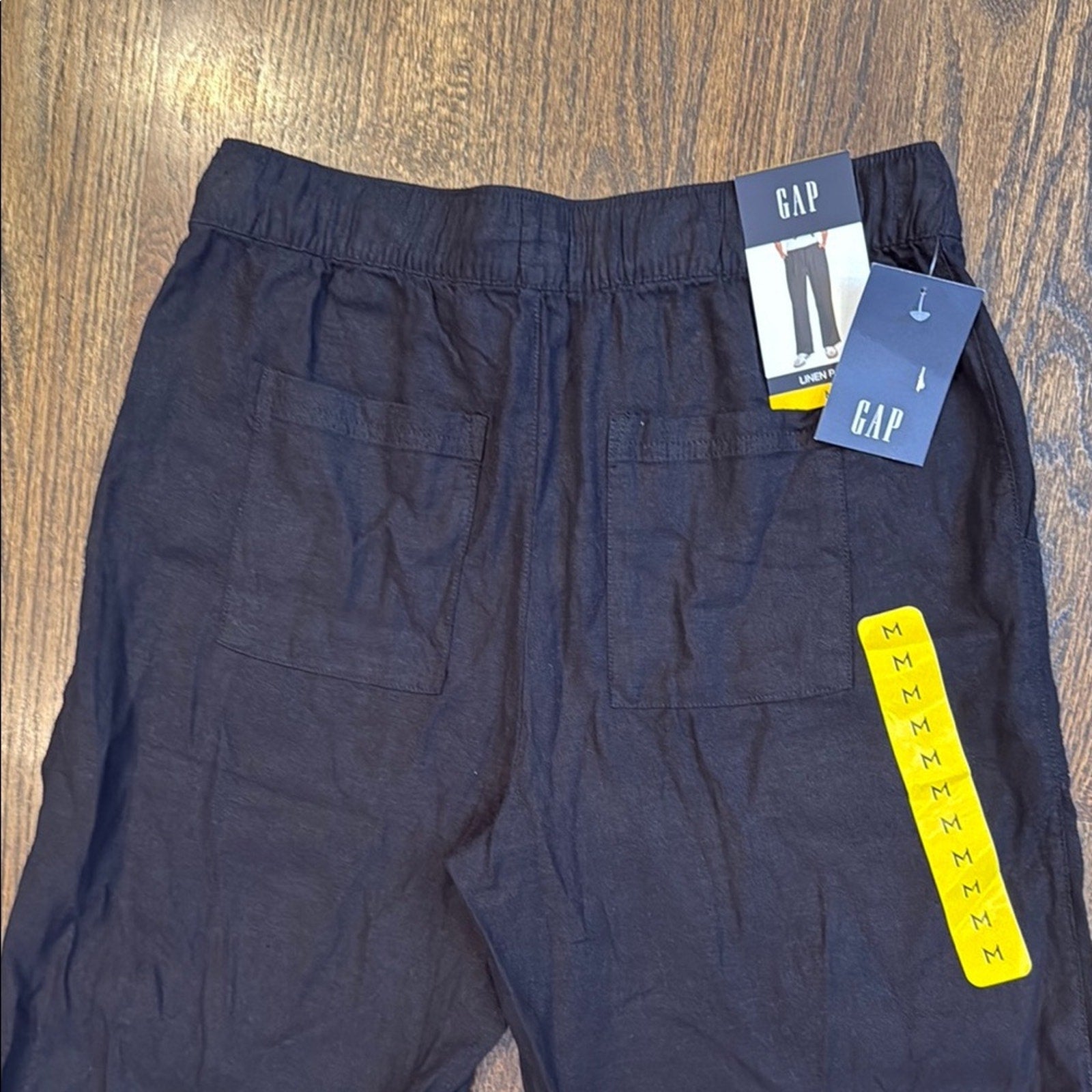 GAP Midnight Black Relaxed Pants xl linen woman's new