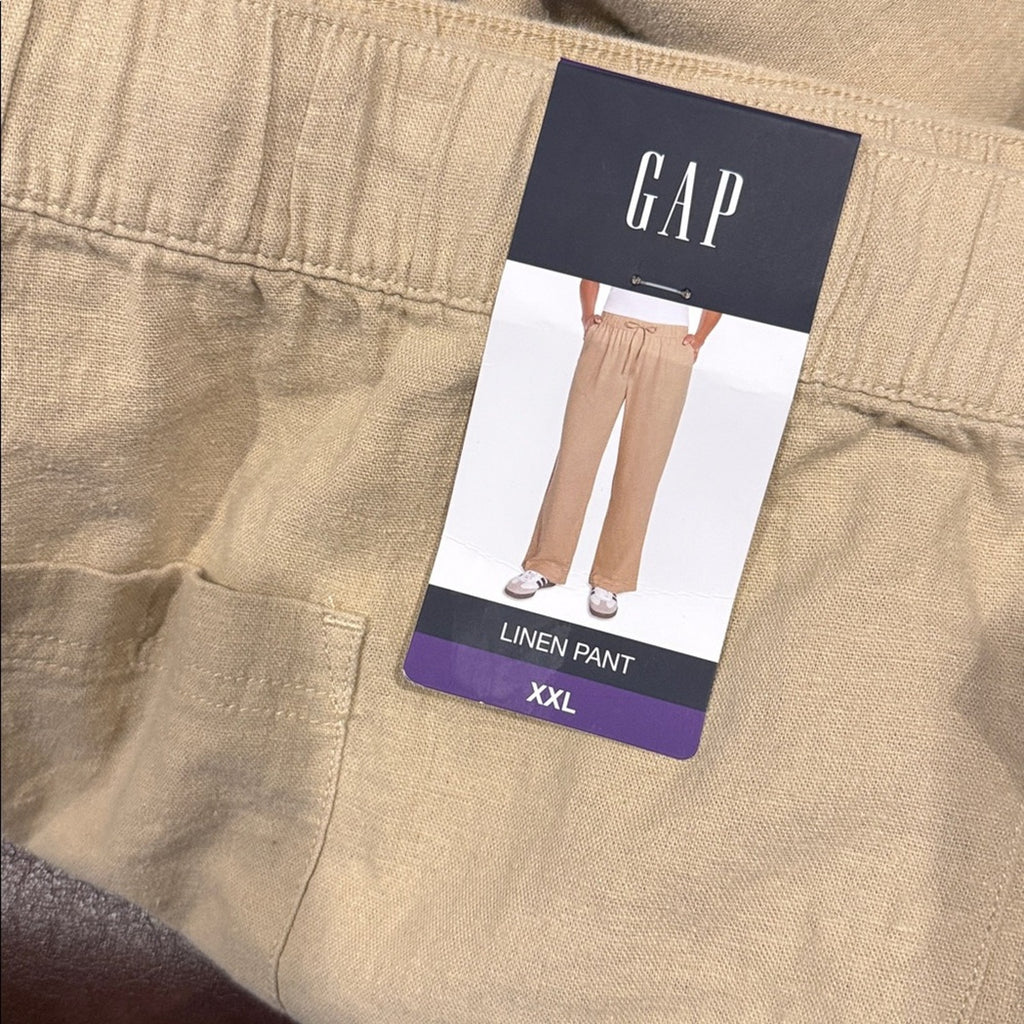 GAP woman’s Beige Linen Pants xxl khaki NEW