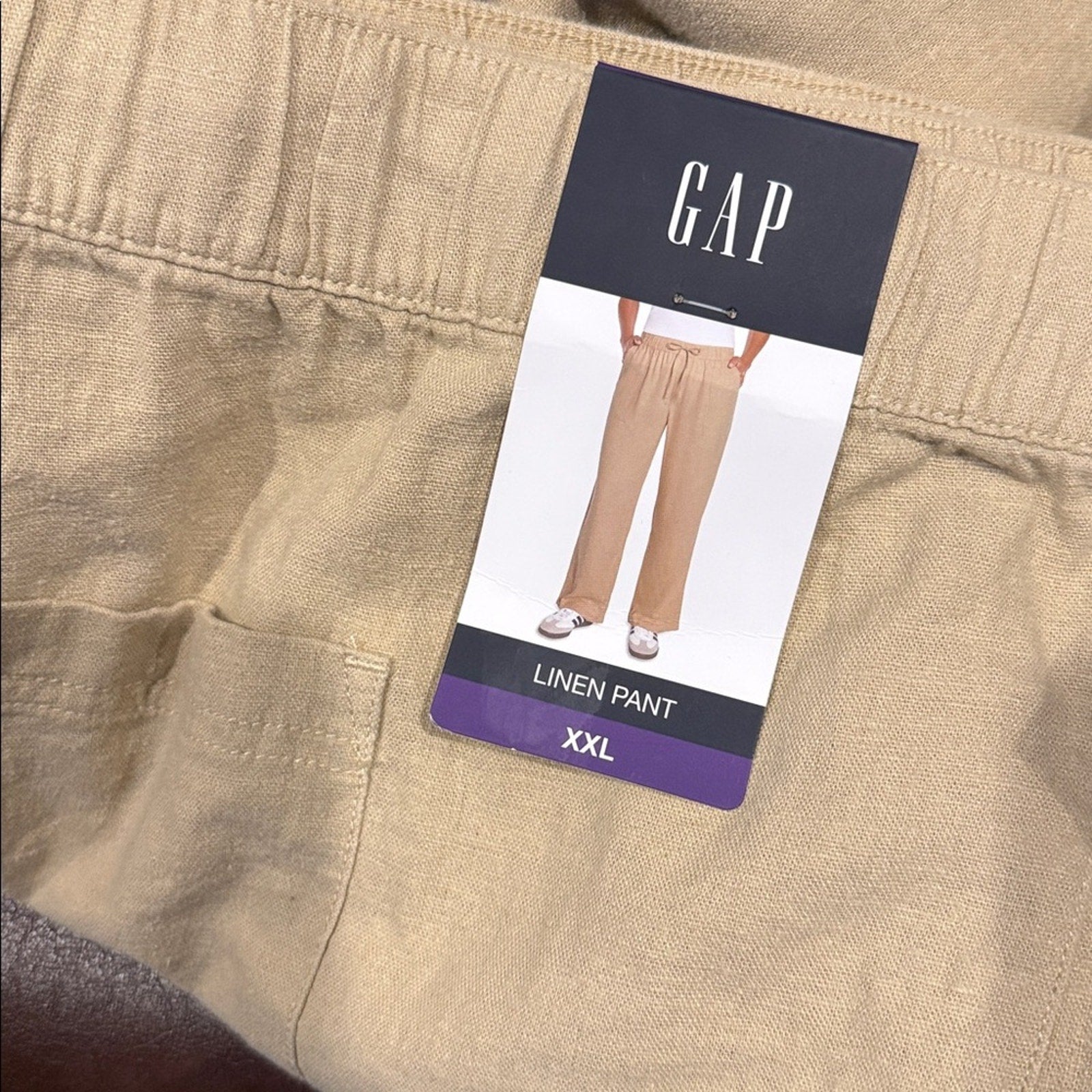 GAP woman’s Beige Linen Pants xxl khaki NEW