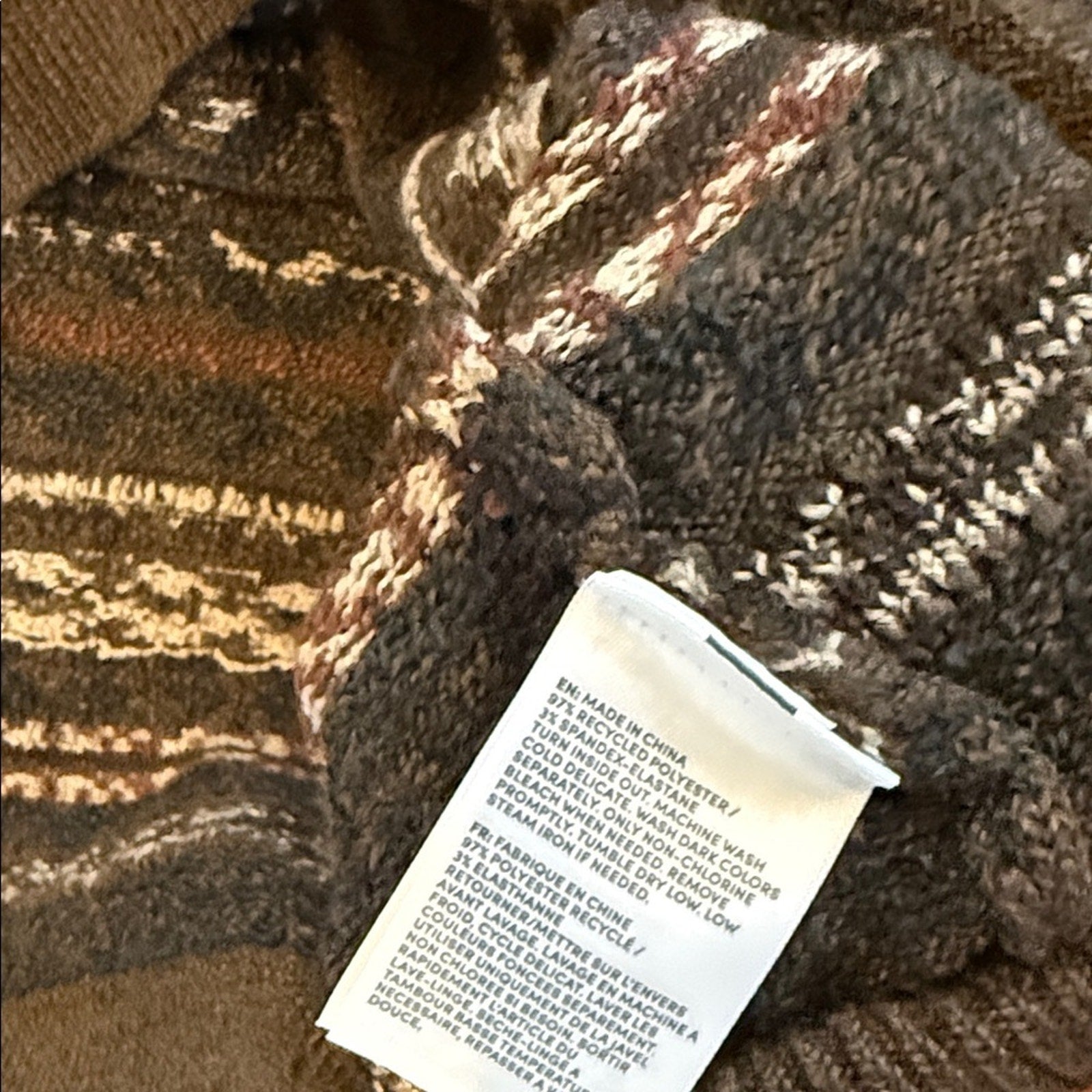 Lands' End Men's Dark Brown Patterned Crewneck Sweater XXL NEW