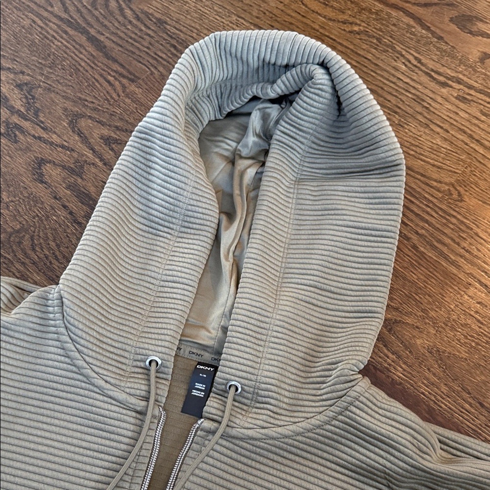 DKNY Women’s Utility Full Zip Hoodie Sweatshirt Olive Green Size XL NWT