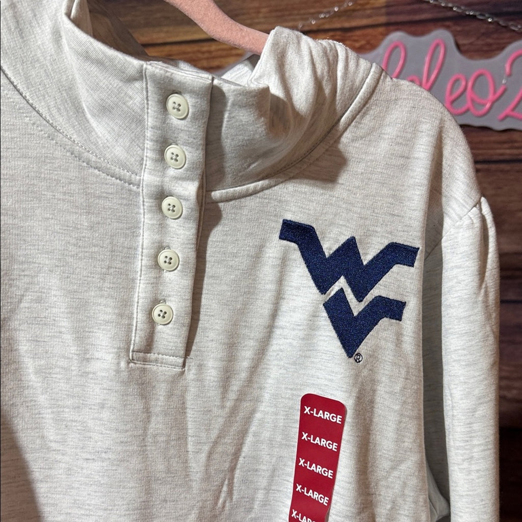 Liv Casual Women's NCAA Long Sleeve Fleece Lined Pullover Top WV Mountaineers XL