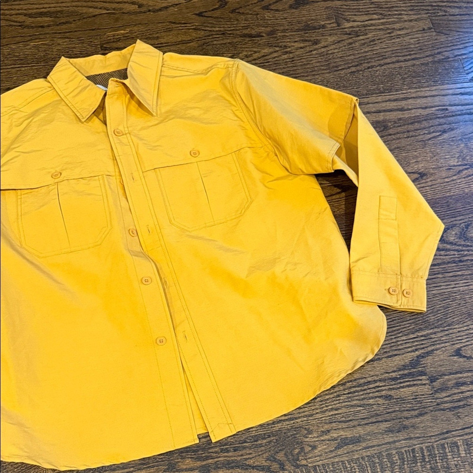 Woolrich Yellow Button-Up Shirt men's  fishing size small NEW