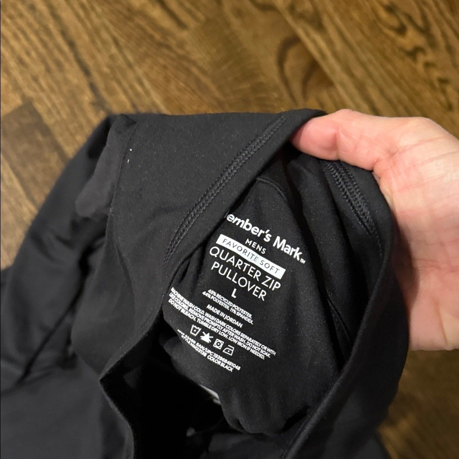Members Mark men’s active popover size Large Black Quarter-Zip Pullover new