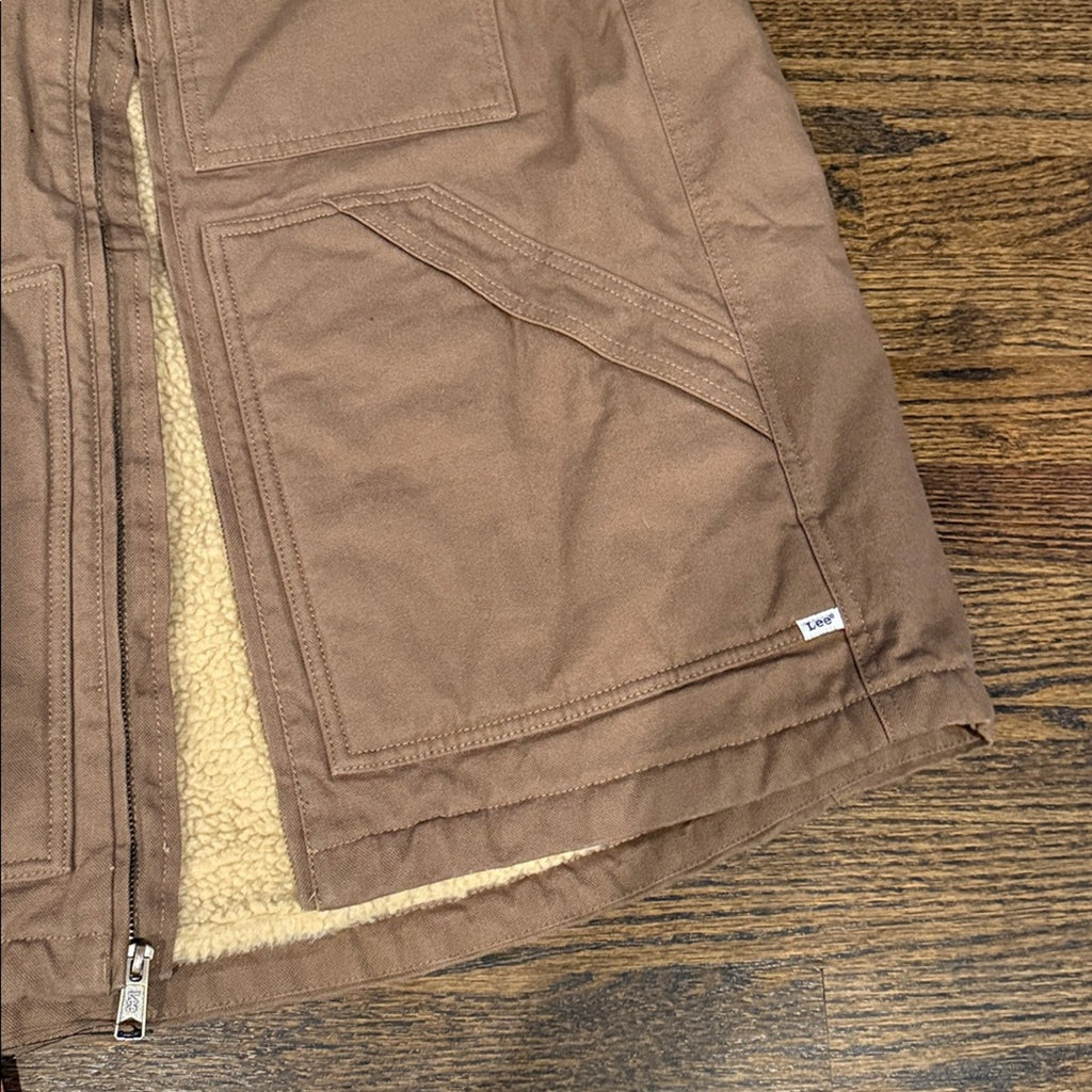 LEE New men’s brown Sherpa utility vest XL