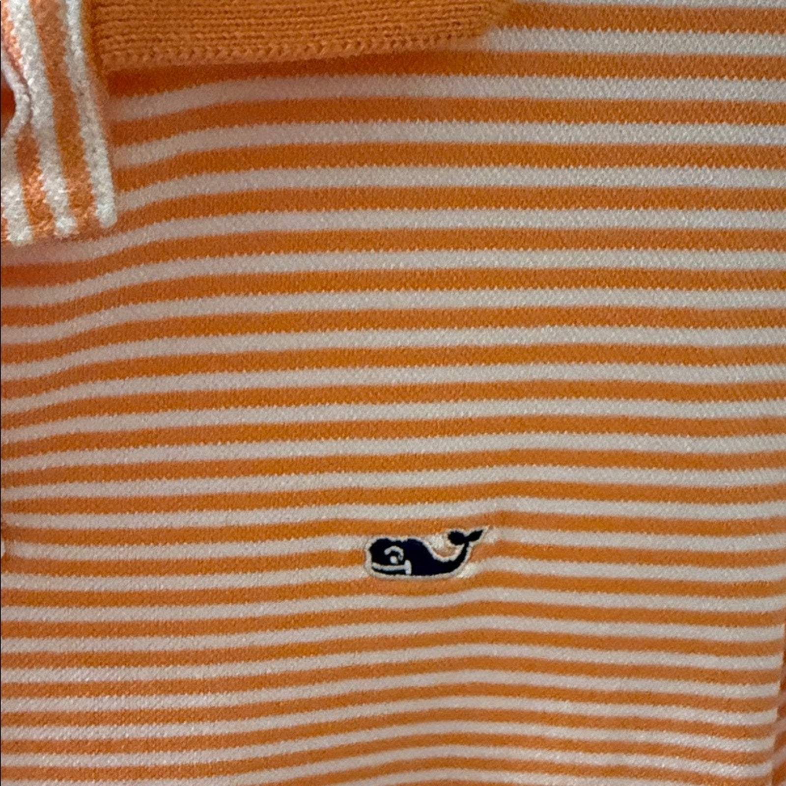 Vineyard Vines boys Polo in Orange and White Stripes Medium used