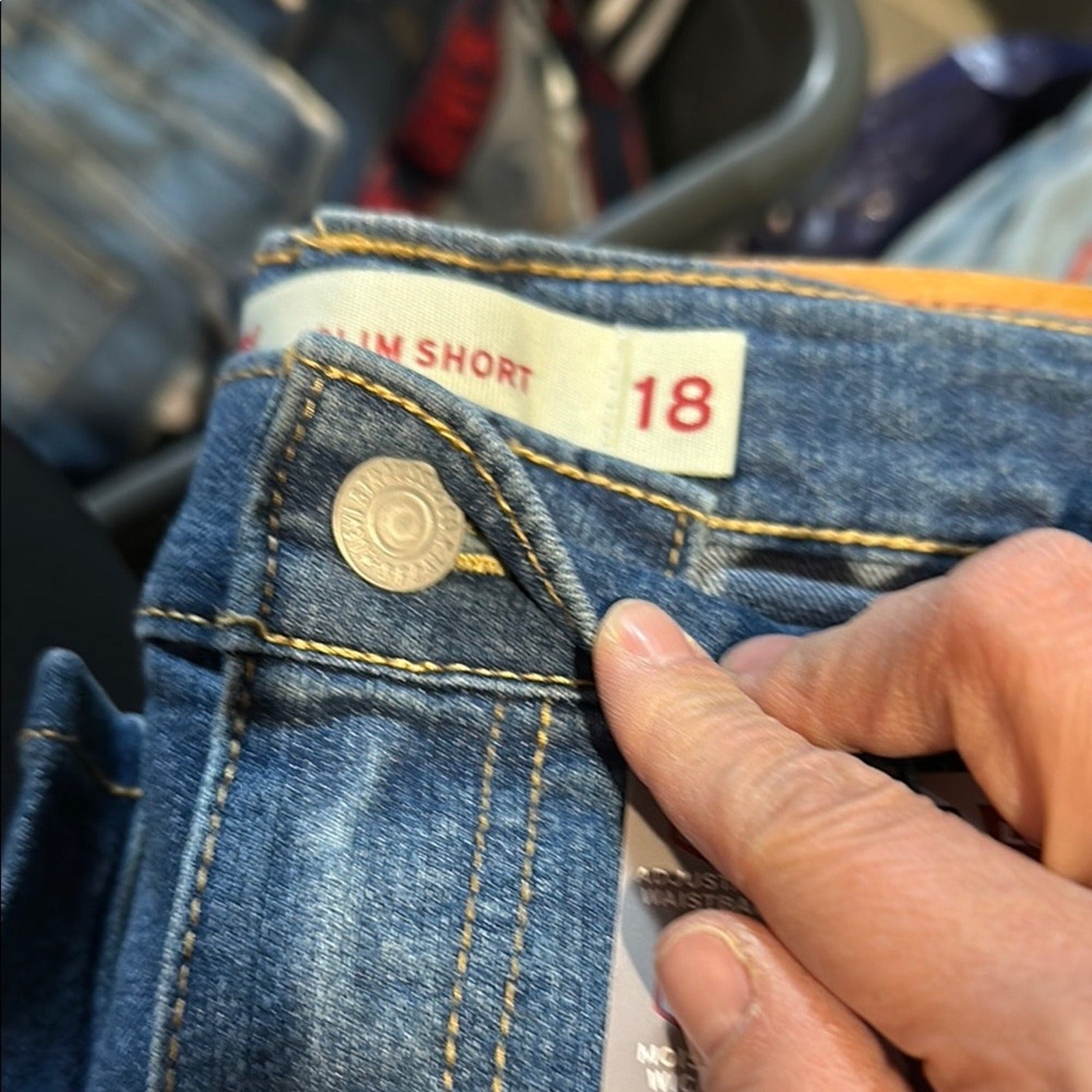 Levi's Blue Slim Fit Shorts 18 husky kids boys NEW
