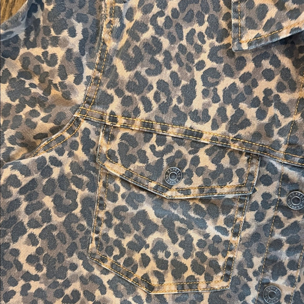Express Leopard Print Button-Up Jacket woman’s large cheetah NEW