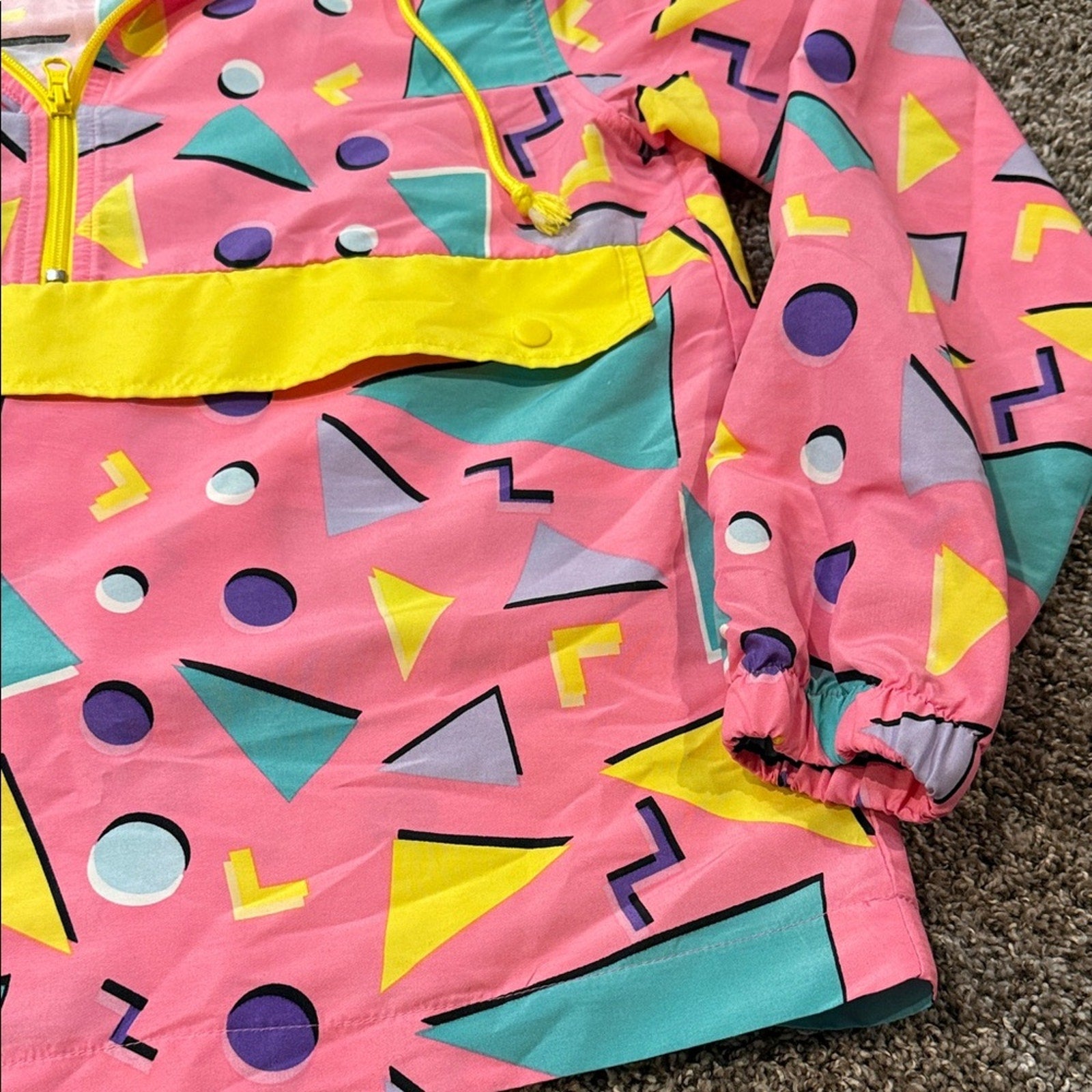 Colorful Geometric Windbreaker woman’s small oversized super massive