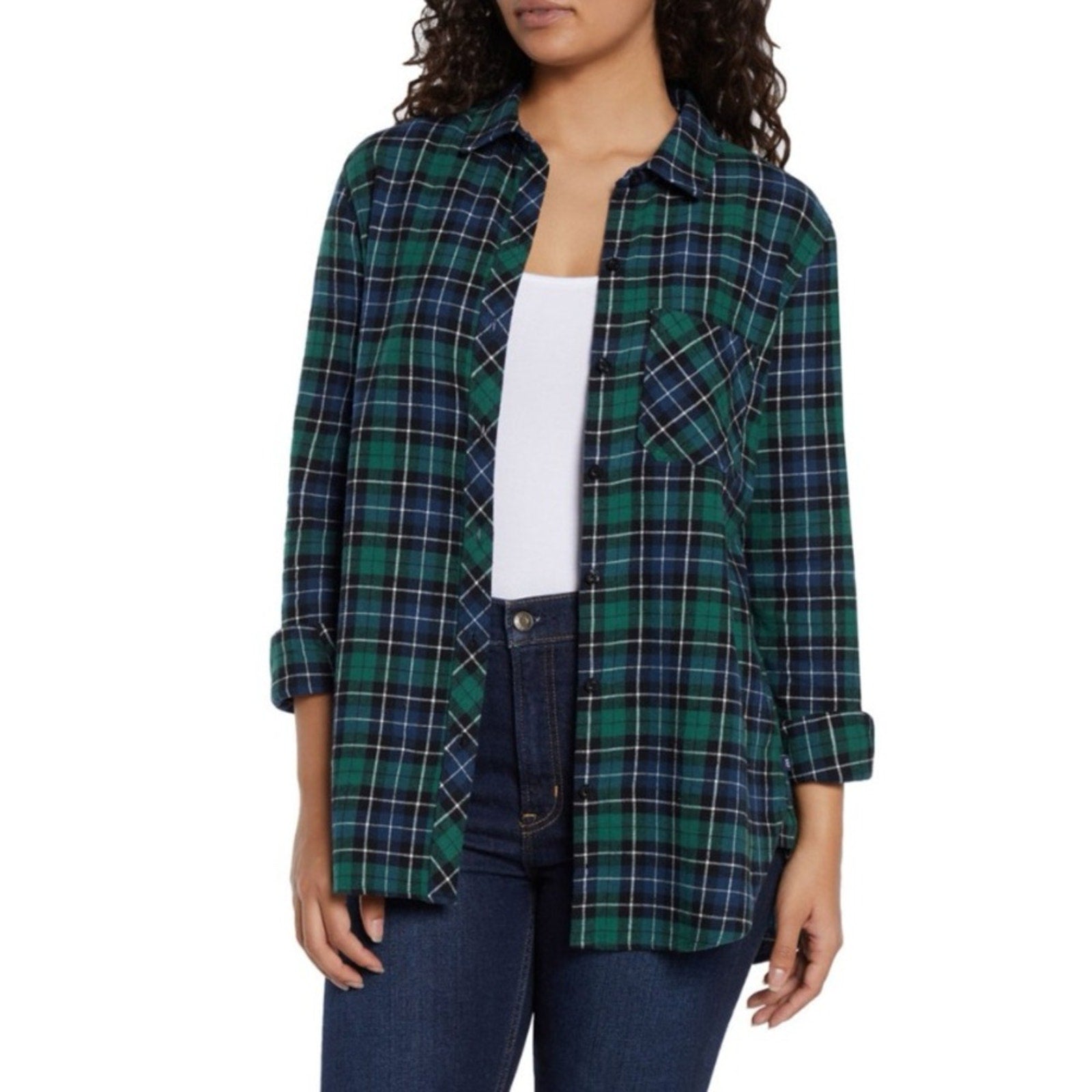 Ladies GAP Plaid Button-Up Shirt flannel small nwt