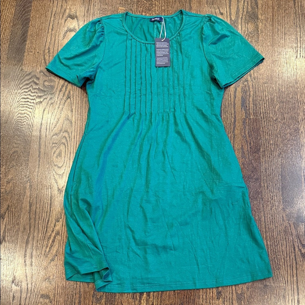 New 🆕 Short Sleeve Dress emerald green with pockets