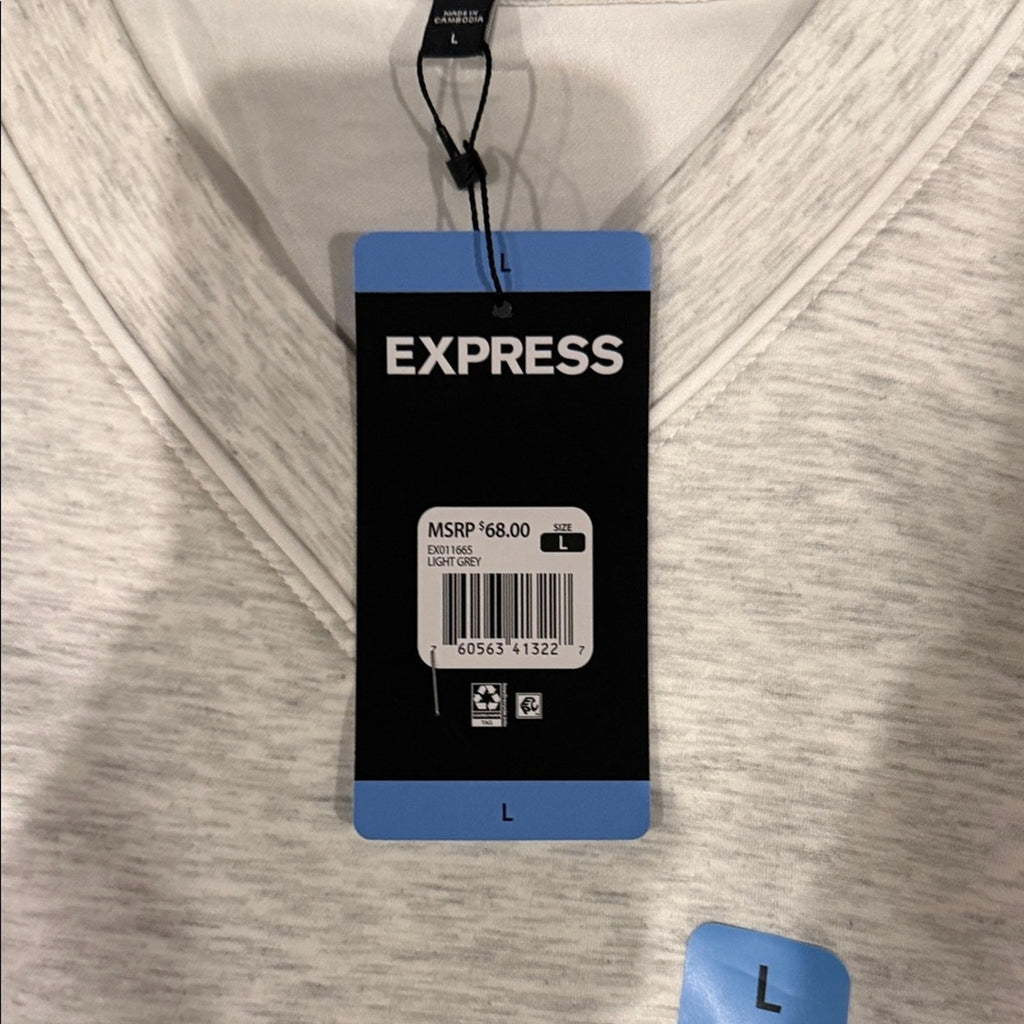 Express woman’s Heather Gray Cropped Pullover Large NEW