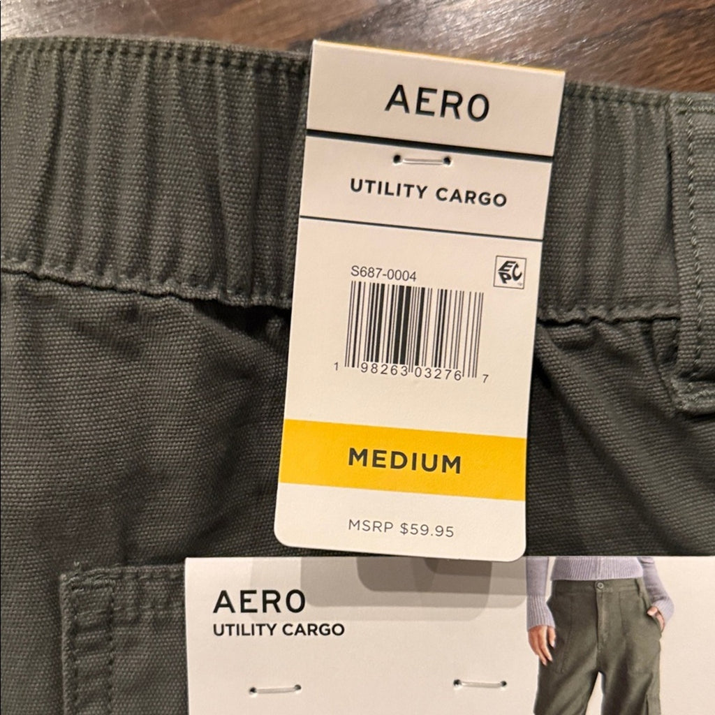 Aeropostale Women’s Olive Cargo Pants Elastic Waist Utility – Medium – NWT