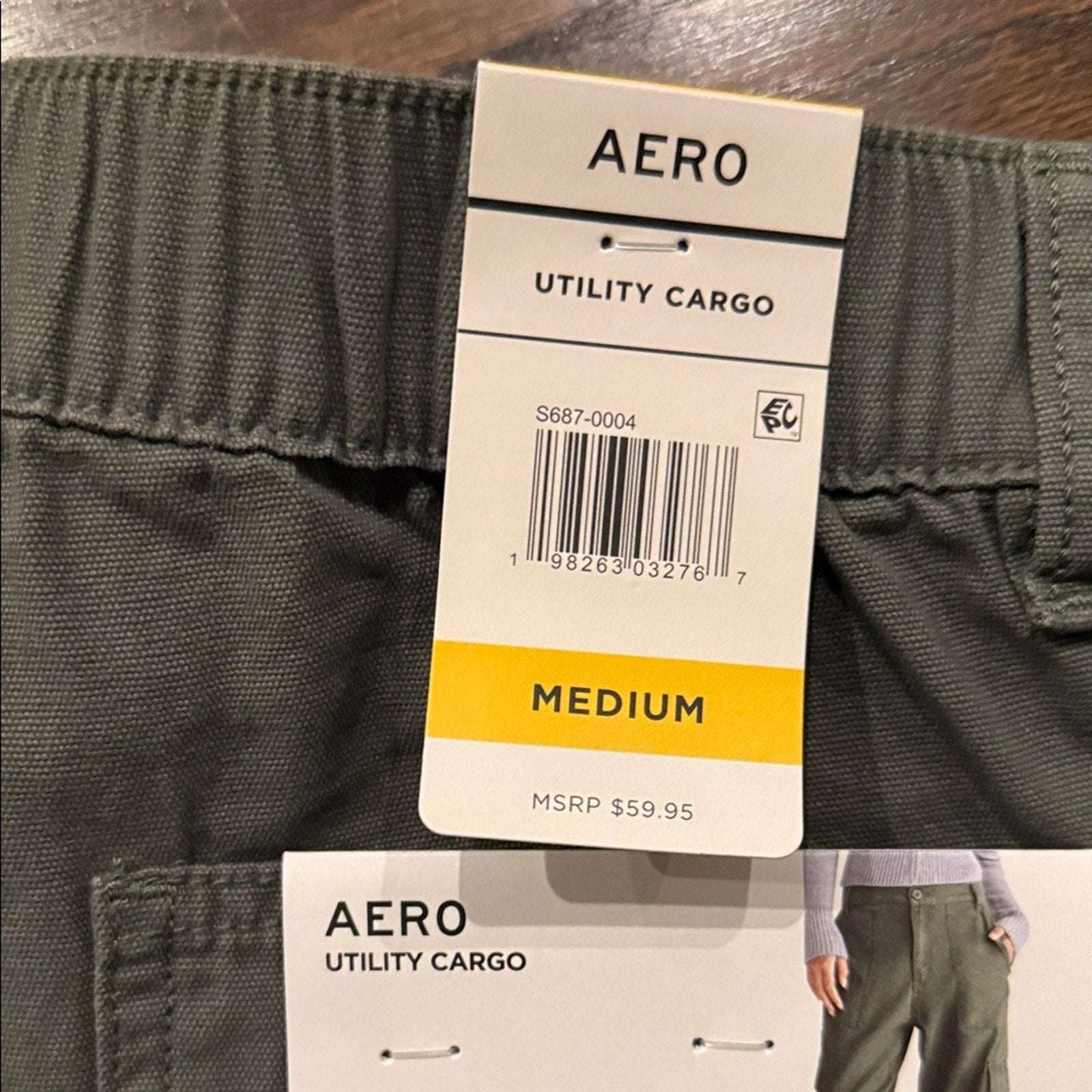 Aeropostale Women’s Olive Cargo Pants Elastic Waist Utility – Medium – NWT