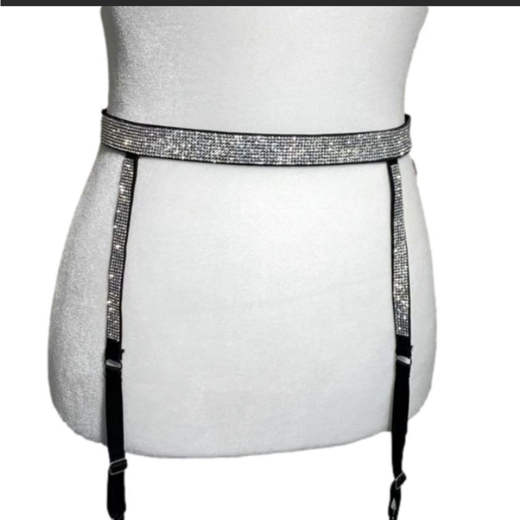 Victoria Secret New sexy little things angel Victoria secret sparkle M/L black harder belt NEW