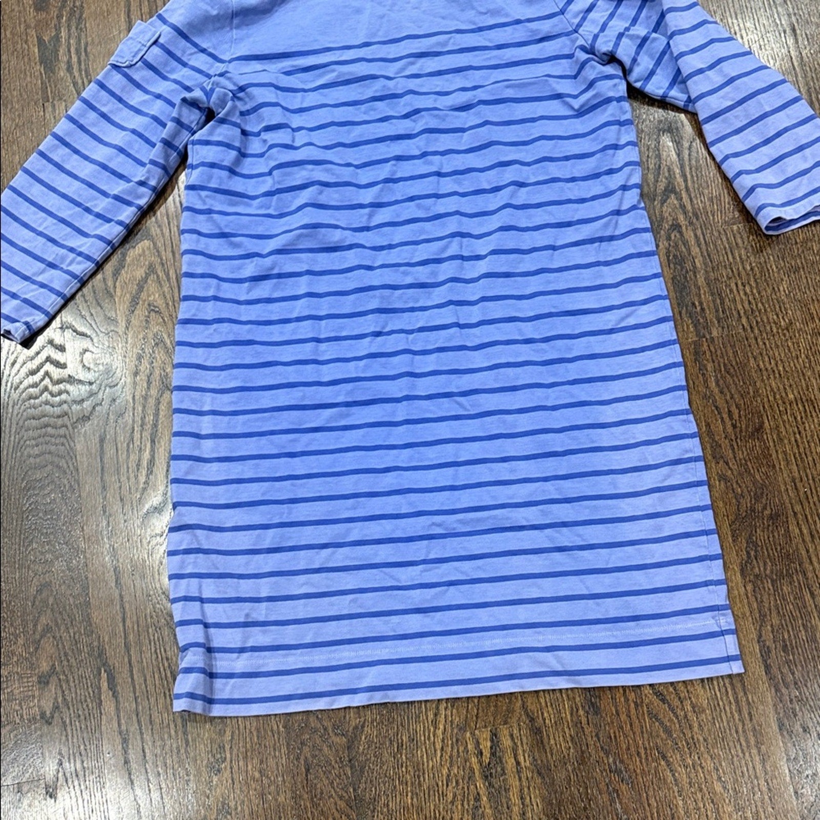 Vineyard Vines Blue Striped Knit Shift Dress 3/4 Sleeve Size Medium