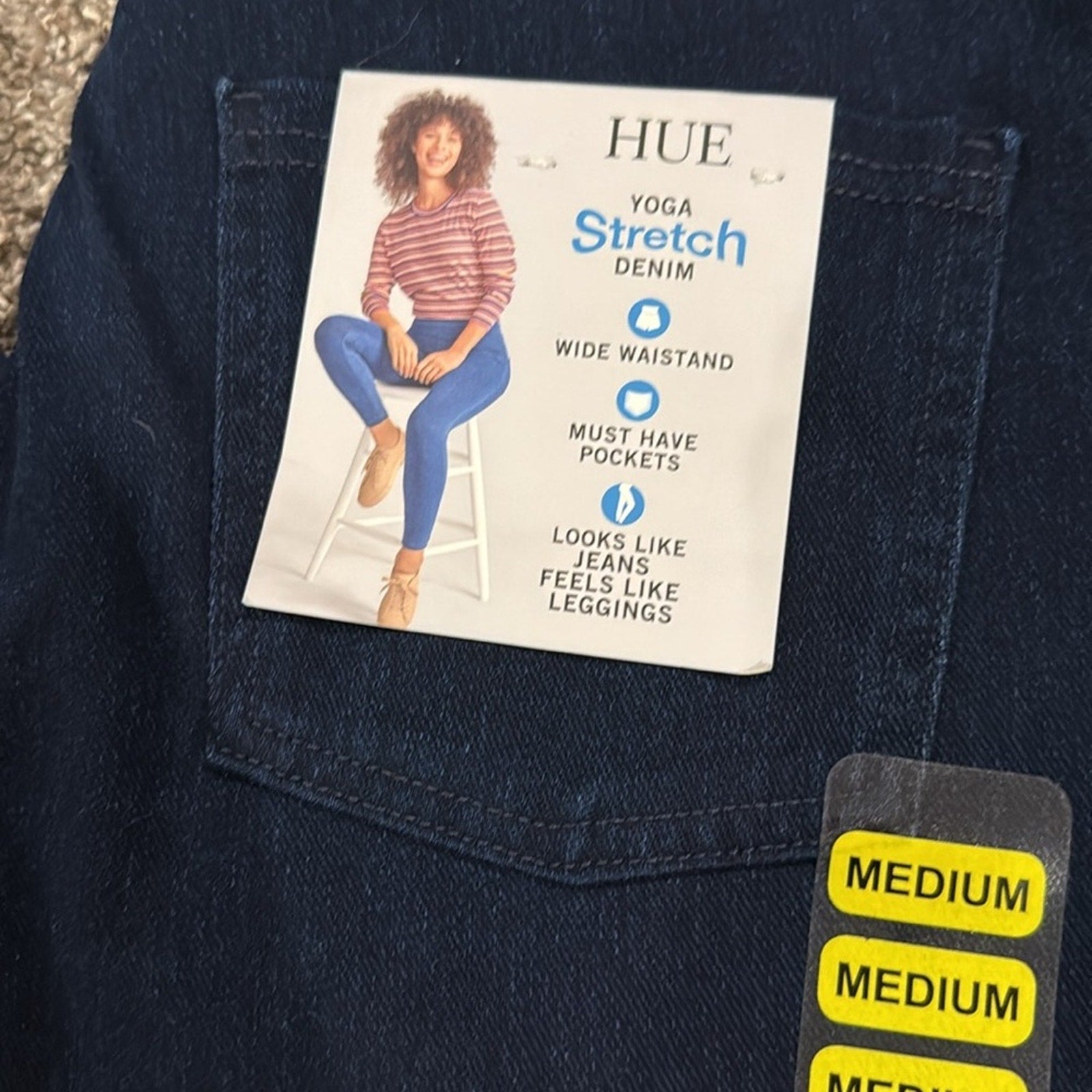 HUE New women’s leggings medium  , stretchy skinny, jean jegging