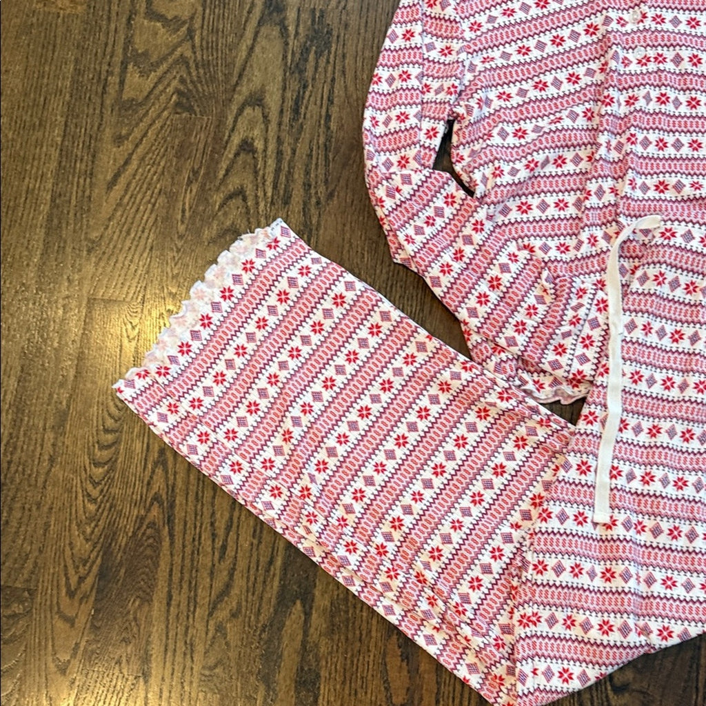 Loft Cozy Pajamas set in Red and White ladies lounge set Medium NEW