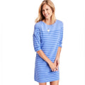 Vineyard Vines Blue Striped Knit Shift Dress 3/4 Sleeve Size Medium