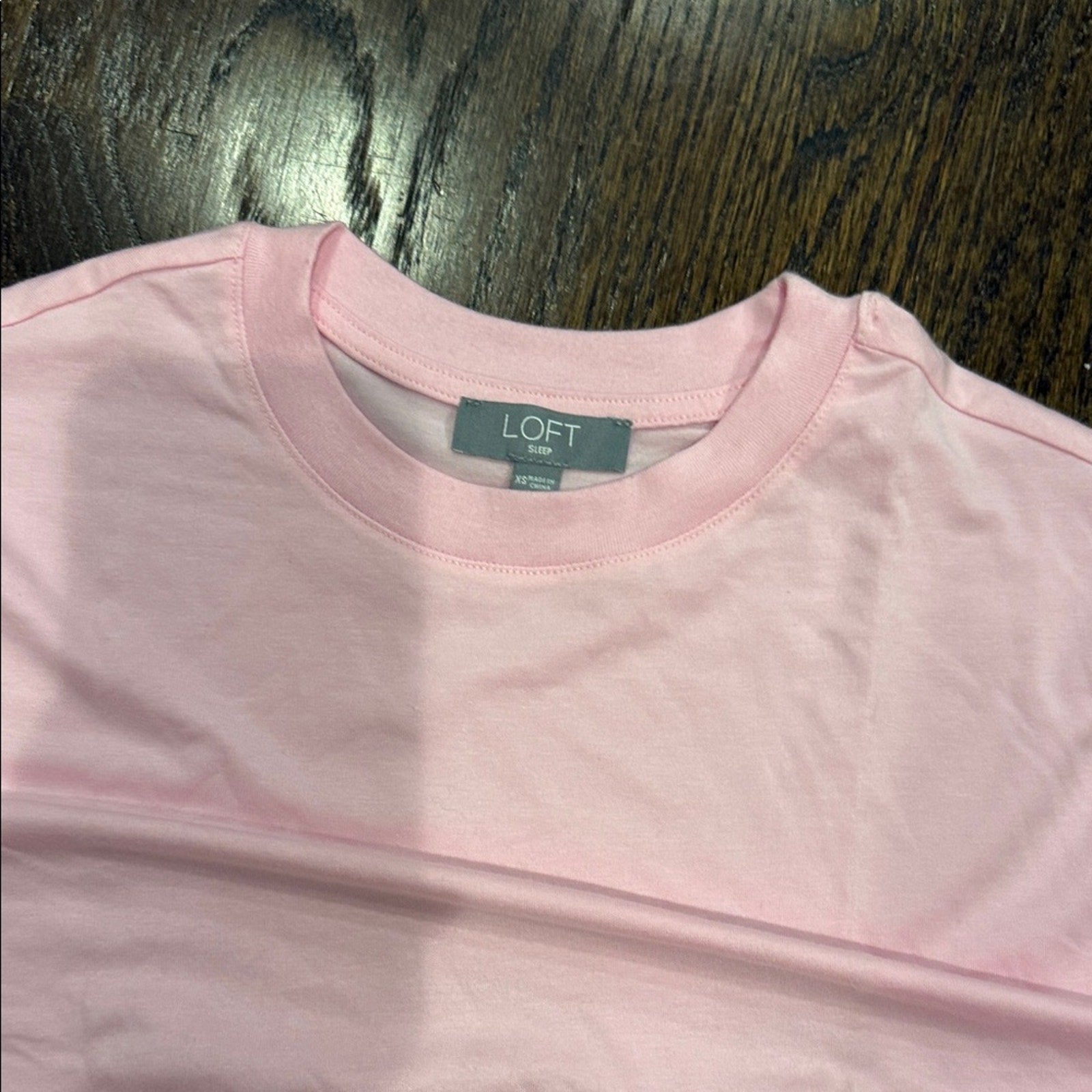 LOFT Pink T-Shirt and Shorts Set biker 2 piece pj set xs NEW