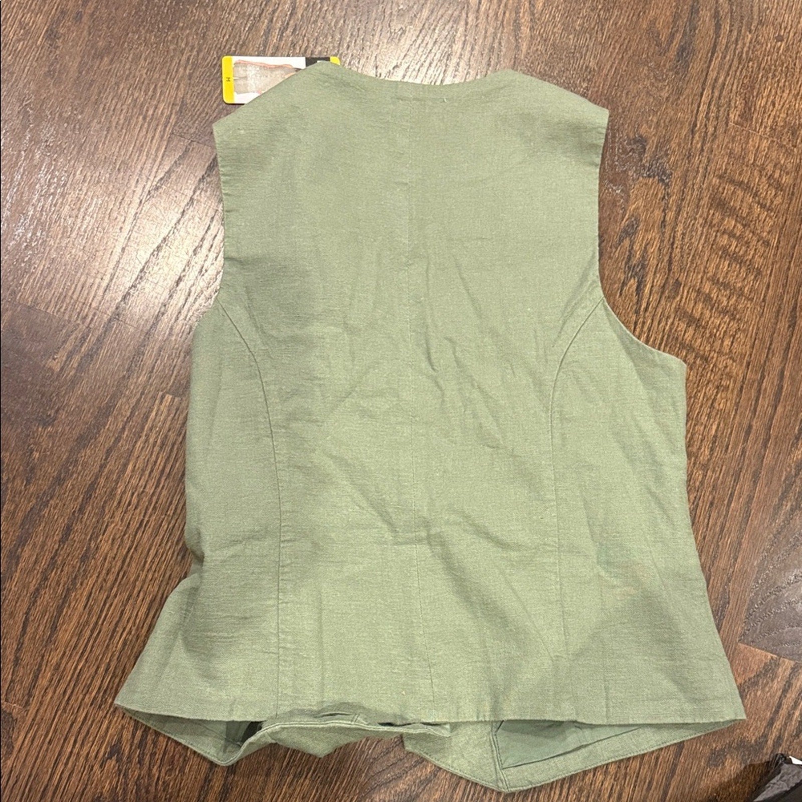 Express Women’s Linen Vest Dress Medium Olive Green NWT