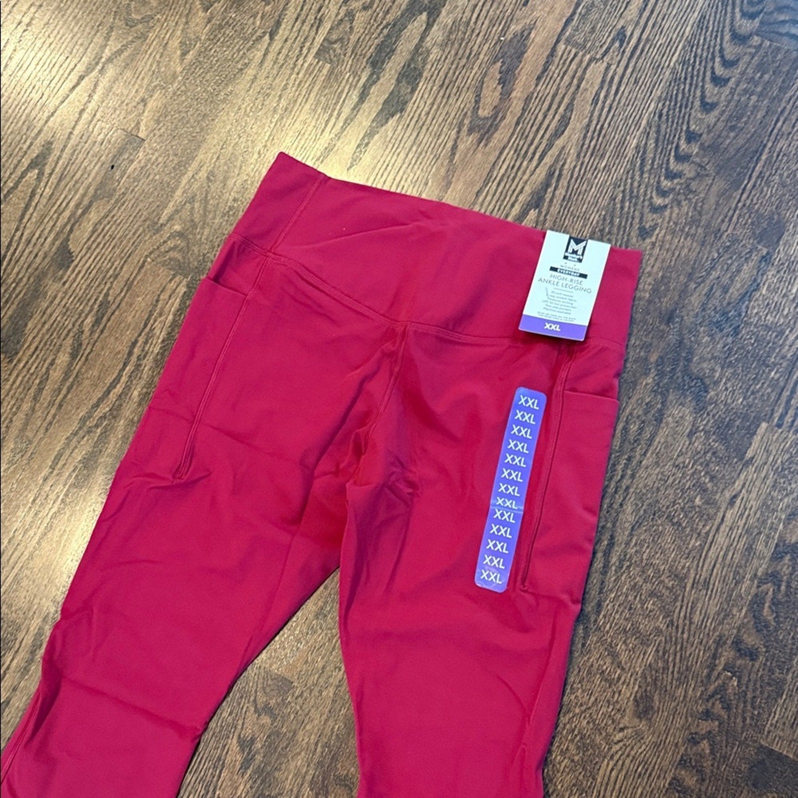 Members Mark Red Women's Leggings plus xxl with pockets nwt