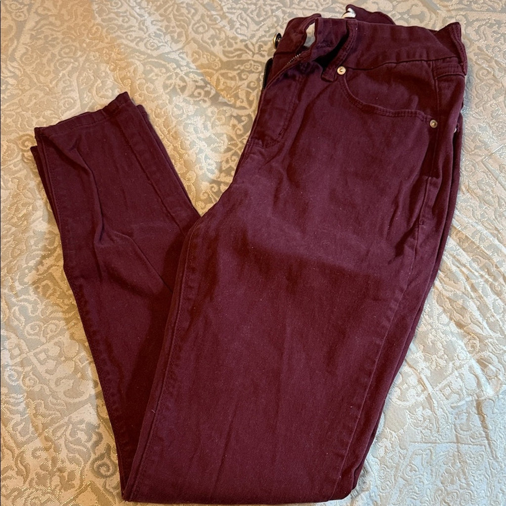 Seven 7 Burgundy Skinny Jeans size 8 Preloved condition